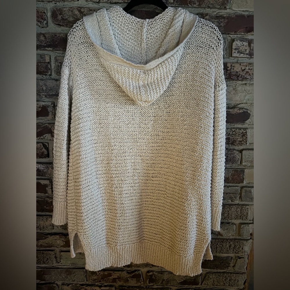 🤍 Aerie Open Knit Hooded Cardigan — Cream — Cozy Boho — Size M 🤍 - Picture 3 of 3